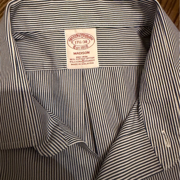 Brook’s Brothers Madison Men's Navy Striped Button Down - Picture 2 of 7